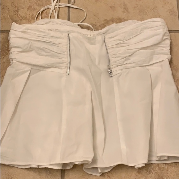 White pleated crop top - Picture 2 of 2
